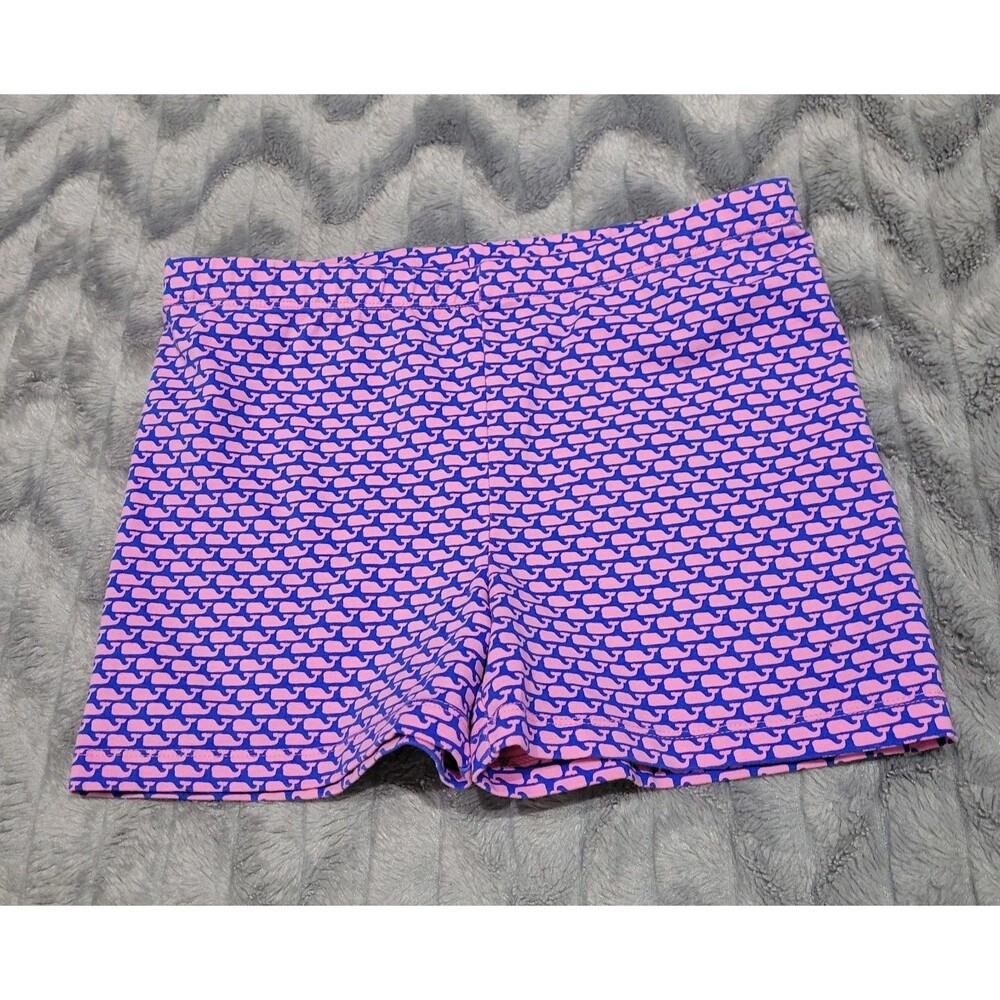 Vineyard Vines Girls Youth L 14 Pink Blue Whale Print Shorts
